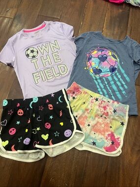 Place and BCG Kids' Lavender "Own The Field" soccer top and short Set bundle